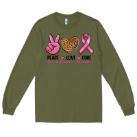 Army Green peace love cure Long Sleeve Tee - RanaPortraitStore