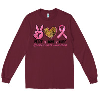 Burgundy peace love cure Long Sleeve Tee - RanaPortraitStore