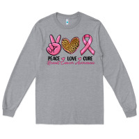 Heather Grey peace love cure Long Sleeve Tee - RanaPortraitStore