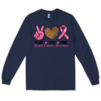Navy peace love cure Long Sleeve Tee - RanaPortraitStore