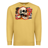 Antique Gold firefighter skull Premium Sweatshirt - AdoDesignShop