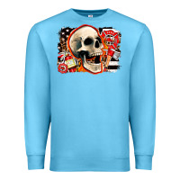 Ocean Blue firefighter skull Premium Sweatshirt - AdoDesignShop