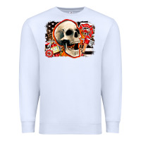 White firefighter skull Premium Sweatshirt - AdoDesignShop