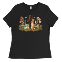 Black Western rabbit bunny with crosses Easter Day Ladies Tee - HowdyJamesFarm