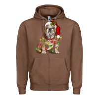 Chestnut Christmas english bulldog Zipper Hoodie - BarkalooDesign