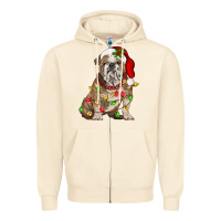 Sandshell Christmas english bulldog Zipper Hoodie - BarkalooDesign