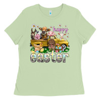 Matcha Happy Easter truck with farm animals Easter Day Ladies Tee - HowdyJamesFarm