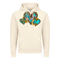 Vintage Artic western leopard turquoise cowhide hearts olivia Vintage Hoodie - OliviaCreatesArt