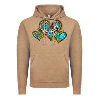 Vintage Coffee western leopard turquoise cowhide hearts olivia Vintage Hoodie - OliviaCreatesArt