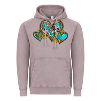 Vintage Zinc western leopard turquoise cowhide hearts olivia Vintage Hoodie - OliviaCreatesArt