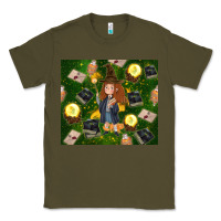 Army Green wizard girl with magic Classic Tee - TumblerDesignByShophia