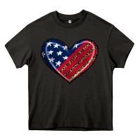 Asphalt leopard with american flag Heavy Core Tee - RanaPortraitStore