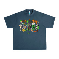 Midnight Navy One lucky Nurse St. Patrick's Day Urban Heavy Tee - CowGirlArtShop