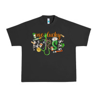 Pigment Black One lucky Nurse St. Patrick's Day Urban Heavy Tee - CowGirlArtShop