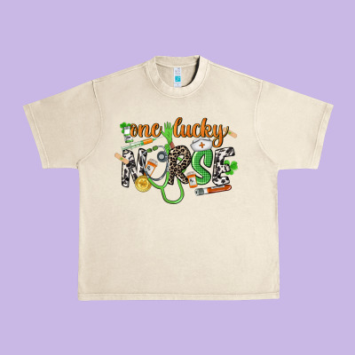 One Lucky Nurse St. Patrick's Day Urban Heavy Tee Designed By Cowgirlartshop