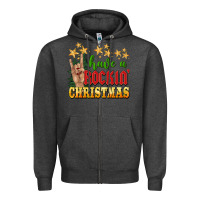 Charcoal Heather have a rockin christmas Zipper Hoodie - BarkalooDesign