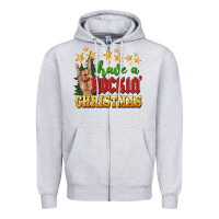 Heather Grey have a rockin christmas Zipper Hoodie - BarkalooDesign