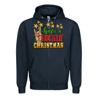 Navy have a rockin christmas Zipper Hoodie - BarkalooDesign