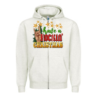 Oatmeal Heather have a rockin christmas Zipper Hoodie - BarkalooDesign