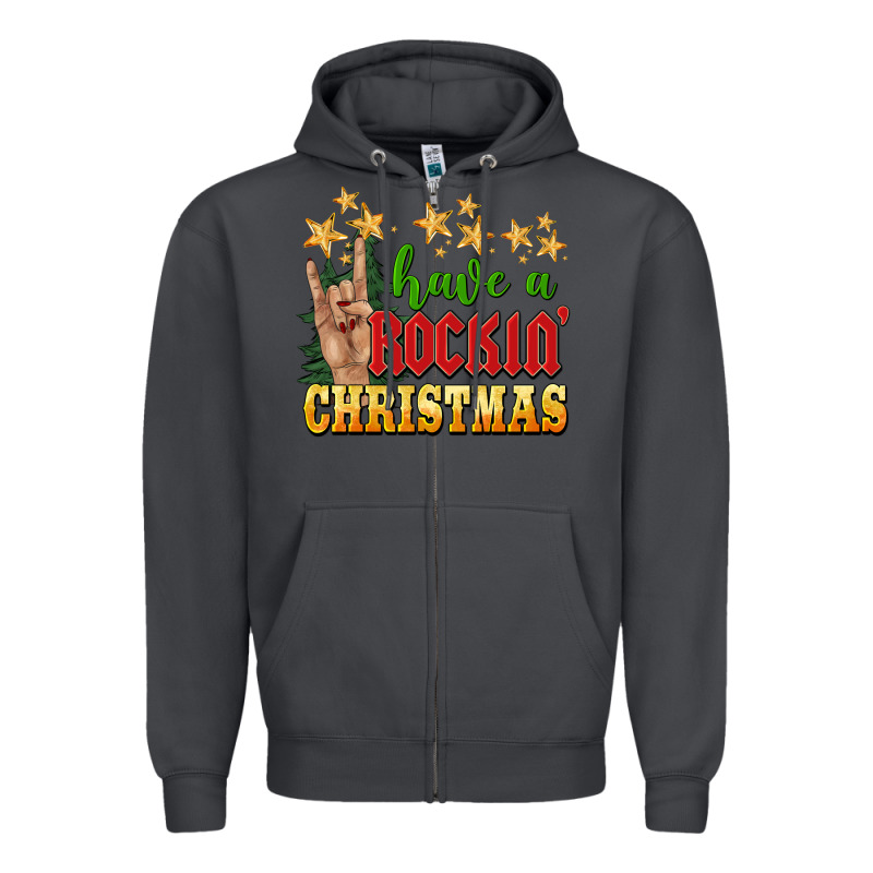 Have A Rockin Christmas Zipper Hoodie by BarkalooDesign | Teevron