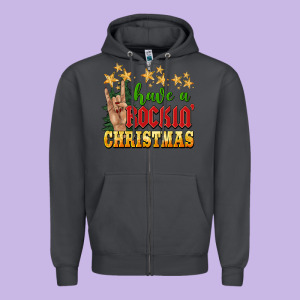 Have A Rockin Christmas Zipper Hoodie Designed By Barkaloodesign
