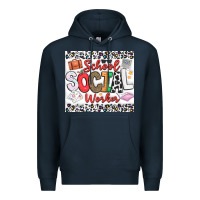 Navy School Social Worker Premium Hoodie - CowhideDigitalArt