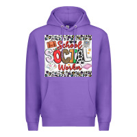 Purple School Social Worker Premium Hoodie - CowhideDigitalArt