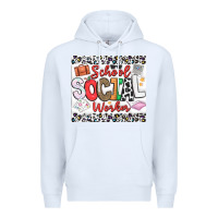 White School Social Worker Premium Hoodie - CowhideDigitalArt