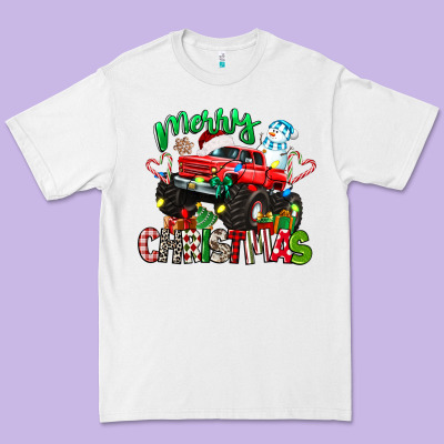 Merry Christmas Monster Truck Premium Tee Designed By Texasbilliewilder