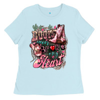 Baby Blue Boots never broke my heart Ladies Tee - HowdyJamesFarm