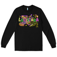 Black louisiana mardi gras Long Sleeve Tee - FaDigitalArtStudio