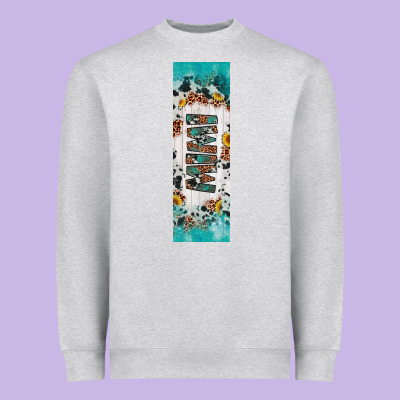 Mimi Sunflower Cowhide Leopard  Pen Wrap Heavyweight Sweatshirt Designed By Artiststas