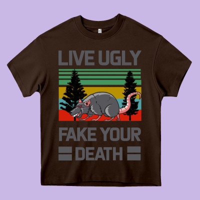 Lıve Ugly Fake Your Death Heavy Core Tee Designed By Bettercallsaul