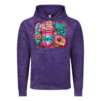 Cloud Purple valentines day coffee cup and sweets Vintage Hoodie - OliviaCreatesArt