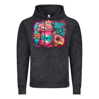 Vintage Black valentines day coffee cup and sweets Vintage Hoodie - OliviaCreatesArt