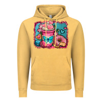 Vintage Mustard valentines day coffee cup and sweets Vintage Hoodie - OliviaCreatesArt