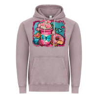 Vintage Zinc valentines day coffee cup and sweets Vintage Hoodie - OliviaCreatesArt
