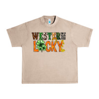 French Oak Western lucky with clover St. Patricks day Urban Heavy Tee - HowdyJamesFarm