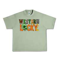 Oil Green Western lucky with clover St. Patricks day Urban Heavy Tee - HowdyJamesFarm