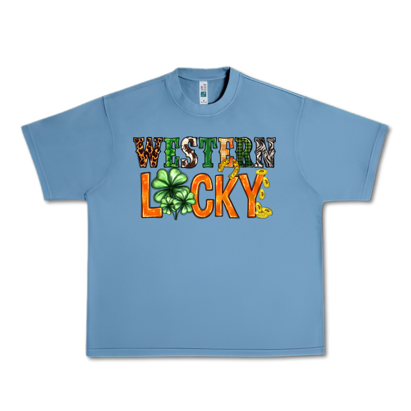Western Lucky With Clover St. Patricks Day Urban Heavy Tee by HowdyJamesFarm | Teevron