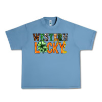 Pebble Blue Western lucky with clover St. Patricks day Urban Heavy Tee - HowdyJamesFarm
