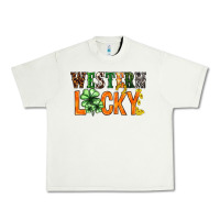 Pistachio Western lucky with clover St. Patricks day Urban Heavy Tee - HowdyJamesFarm