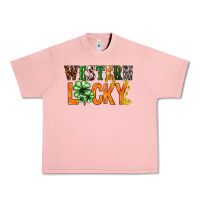 Salmon Western lucky with clover St. Patricks day Urban Heavy Tee - HowdyJamesFarm
