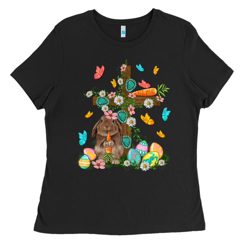 Western Rabbit With Cross Easter Day Ladies Tee by HowdyJamesFarm | Teevron