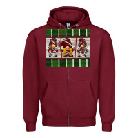 Burgundy football gnomes Zipper Hoodie - BarkalooDesign