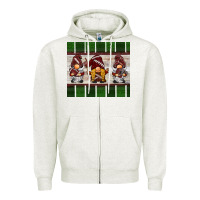 Oatmeal Heather football gnomes Zipper Hoodie - BarkalooDesign