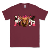 Burgundy Western Highland Cow mom Classic Tee - HowdyJamesFarm