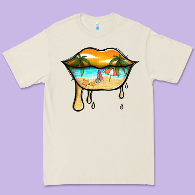 Beach Lips Premium Tee Designed By Jasminsmagicworld