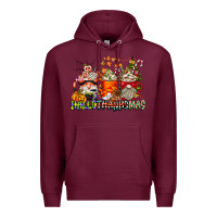 Burgundy Hallothanksmas Gnome Coffee Cups Premium Hoodie - CowhideDigitalArt