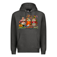 Charcoal Heather Hallothanksmas Gnome Coffee Cups Premium Hoodie - CowhideDigitalArt